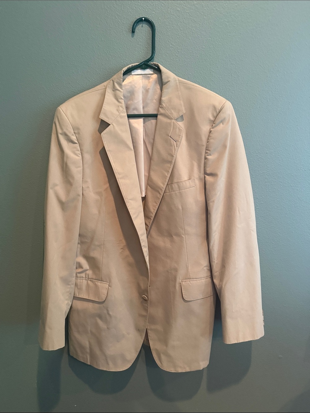 Men's Light Beige Single-Breasted Blazer